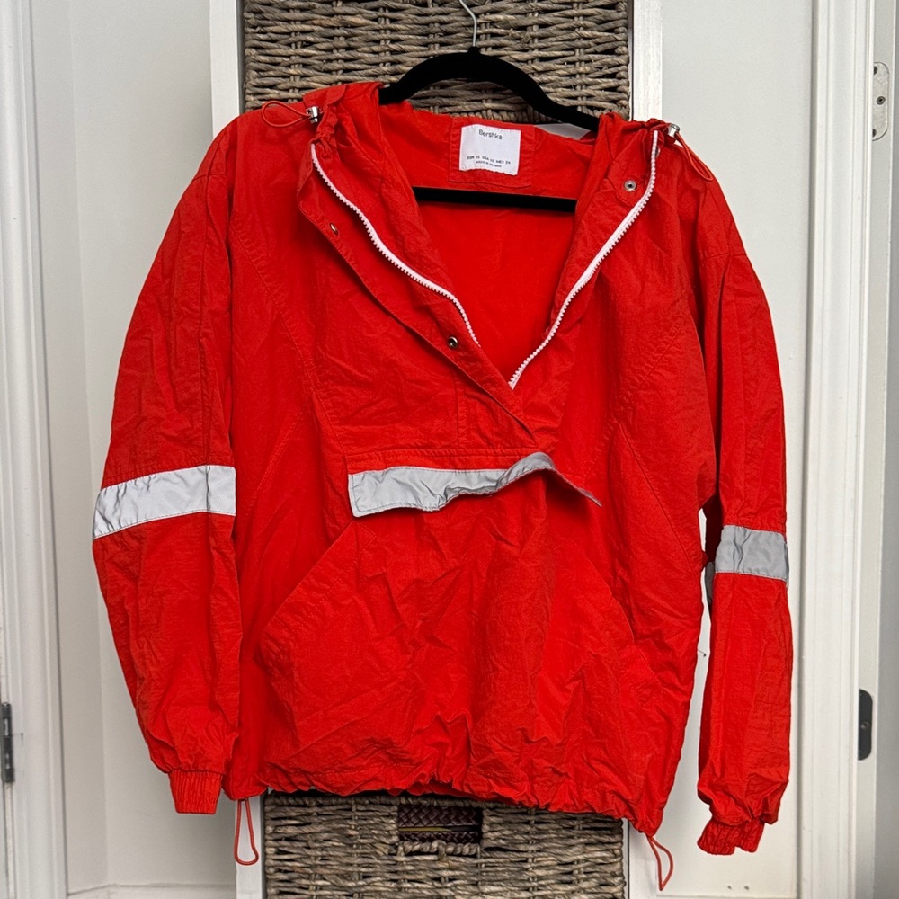 Bershka Bright Orange Jacket with Silver Accents